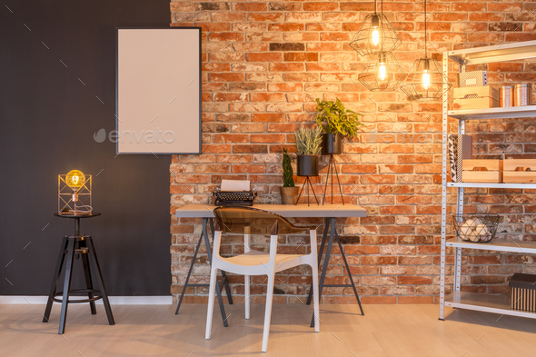 Loft apartment with brick wall Stock Photo by bialasiewicz | PhotoDune